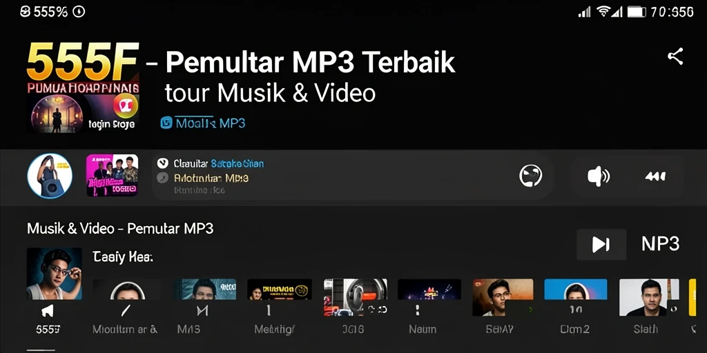 Antarmuka aplikasi 555F yang menarik dan mudah digunakan.