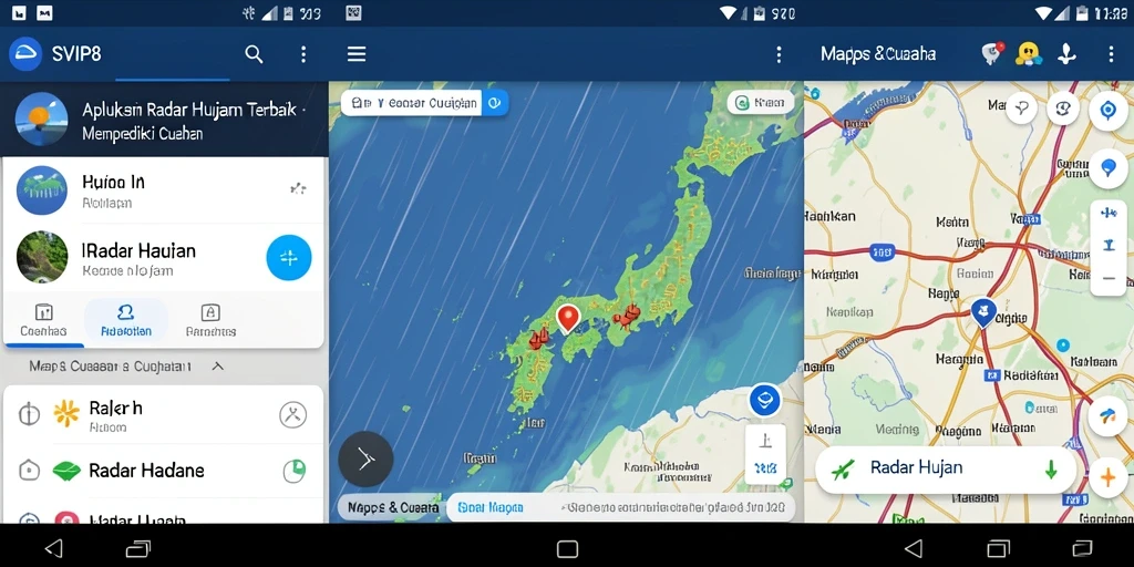 Antarmuka SVIP8 dengan tampilan radar hujan yang jelas dan informatif.