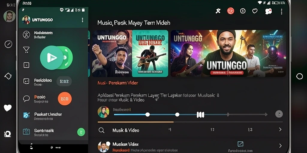 Tampilan utama UNTUNGGO dengan fitur Perekam Layar yang mudah digunakan.