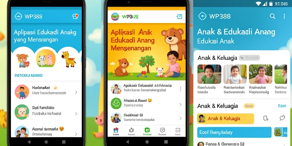 Tampilan antarmuka WP888 yang interaktif dan edukatif untuk anak-anak.