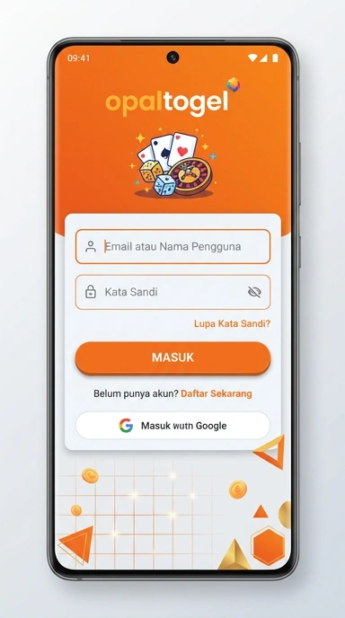 Tampilan halaman login opaltogel